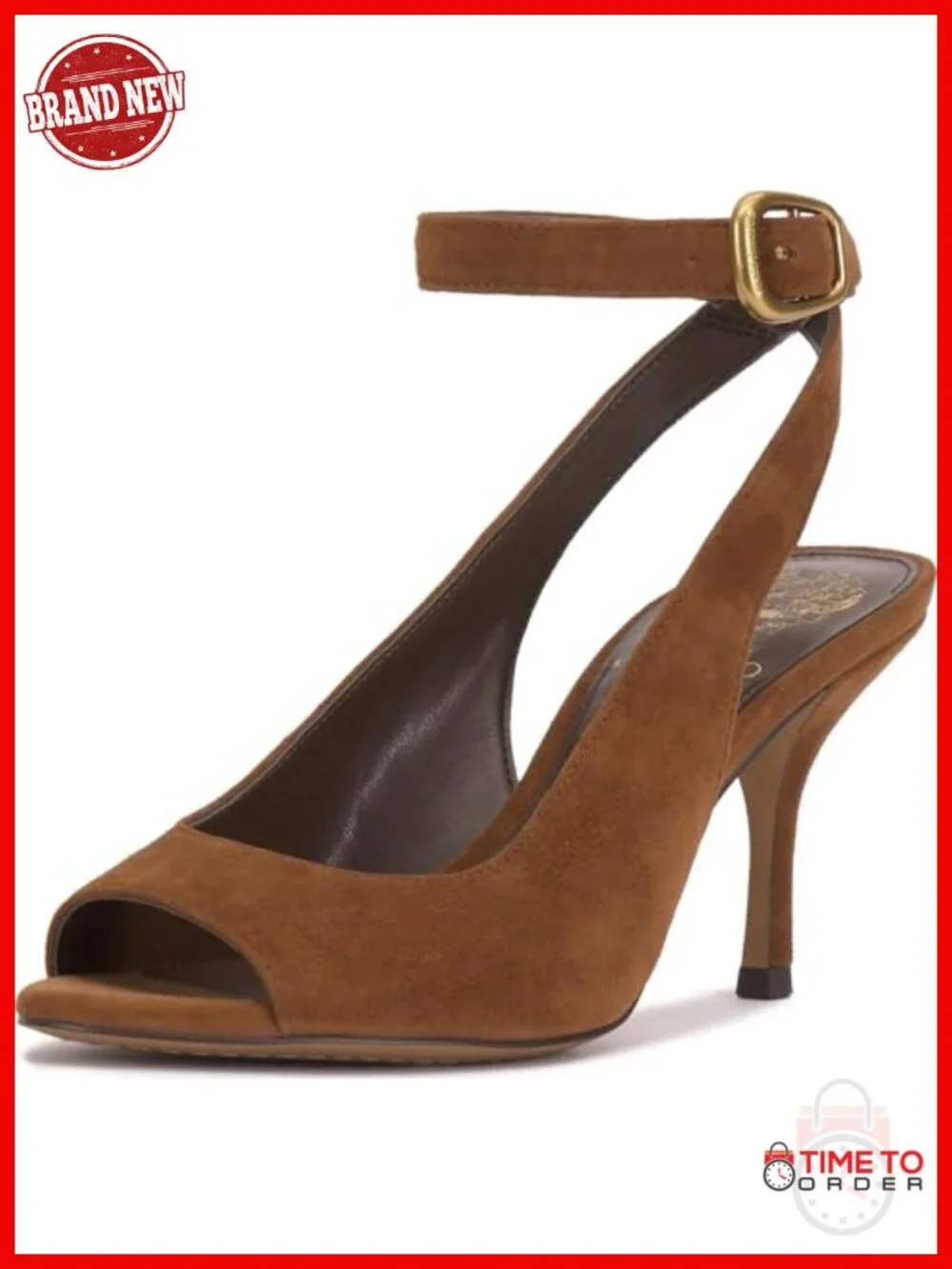 Suede Peep Toe Stiletto Heeled Sandals Buckle Ankle Strap